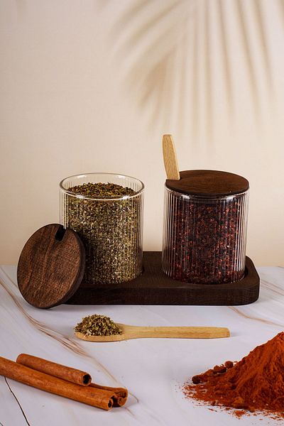 Fhilli Paris 2-Piece Gift Spoon and Label - Glass Spice Rack Stand