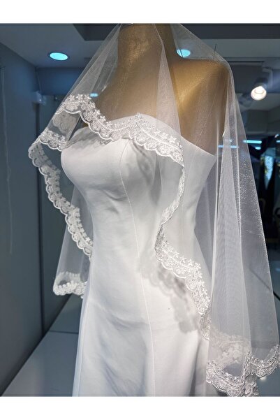 sanem moda Gelinlik Duvağı -kenarı Dantelli Duvak-tesettür Gelinlik Duvağı - ...