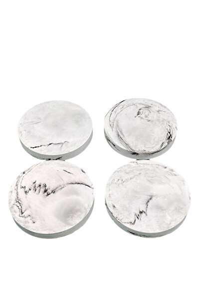 betonmall قاعدة أكواب خرسانية بنمط رخامي مكونة من 4 قطع