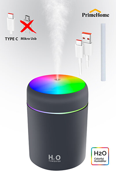 PRİME HOME H2o 300 ml Type C Girişli Hava Nemlendirici Ve Aroma Difüzörü Antr...