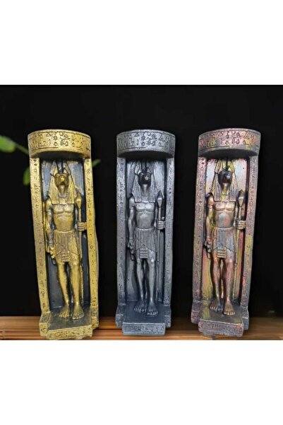 Dodemert Home Antik Mısır Abutiu Dekoratif Mumluk & Tütsülük 3 Lü Set