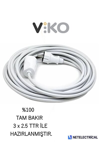 VİKO Topraklı Uzatma Seyyar Kablosu 20 Metre ( Tam Bakır 3x2.5 Ttr )