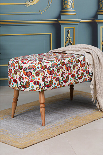 PUFMANYA LUNA MİX LARGE 90 CM DAMLA ÖZEL GÜRGEN AYAKLI PUF BENCH KOLTUK