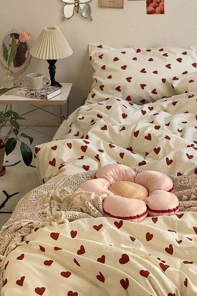 TABEA HOME Set cuvertură de pilota dublă Love - Bumbac, fără cearșaf