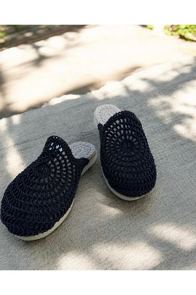MODA SENİ Black Lace Model Women's Slippers - For Daily and Holiday, Sea and Bundle Guests
