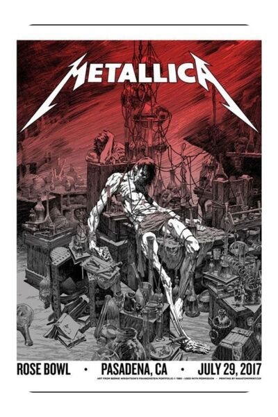 Lepont Αφίσα συναυλίας Metallica 2017 - Διακοσμητική ξύλινη ρετρό αφίσα