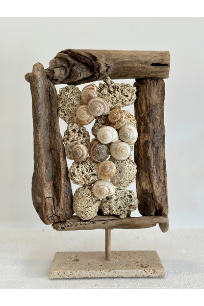 Sooboho&Soomood Sooboho Ahşap Driftwood Deniz Kabuğu Dekor Biblo
