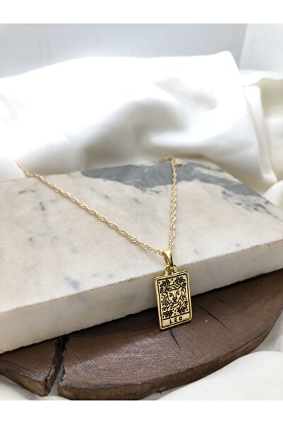 Claritas Takı Kadın Altın Kaplama Dikdörtgen Aslan (leo) Burcu Kolye
