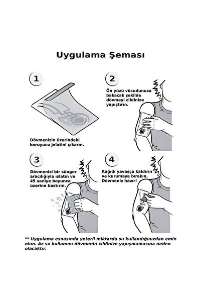 Mecit Tuhafiye BÜYÜK GÜL VE YAZI KOL BACAK VUCUT İÇİN GEÇİCİ DÖVME