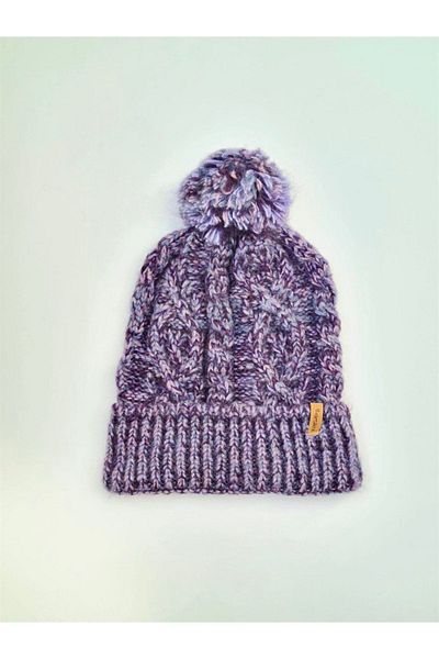 Retrobird Unisex Purple Beret with Pompom Women's Purple
