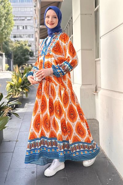 Gizce Orange Jullia Dress