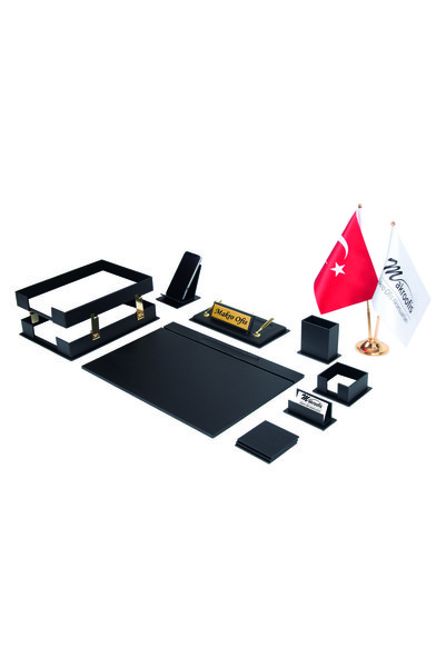 Makroofis 11 Piece Liya Desk Set - Black Full Set