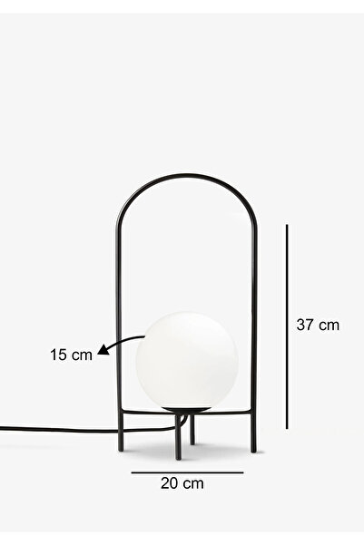 HOMİNG Black Metal Glass Homeing Moon Lampshade Table Lamp