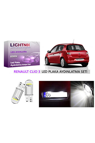 LIGHTNIX Renault Clio3 T10 W5W LED Plaka Lambası Ampulü - Yüksek Parlaklık ve...