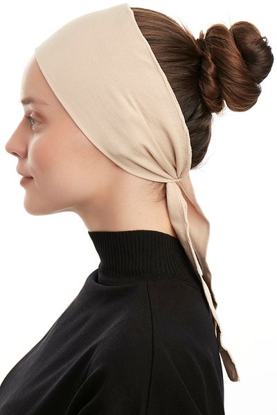 Schaless Large Size Non-Slip Bandana - 100% Cotton, Comfortable and Practical for Shawl and under Scarf, Stone Color