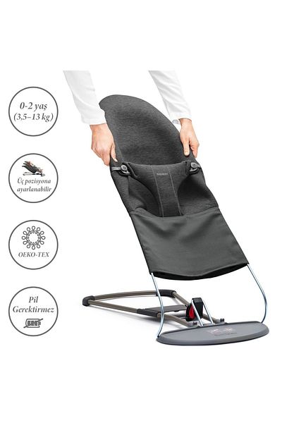 BabyBjörn Balance Bliss Baby Carrier - Cotton 3D Jersey, Black Gray