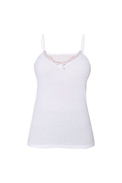 FENİKS İÇ GİYİM Women's Corded Lace Tank Top - Pack of 4