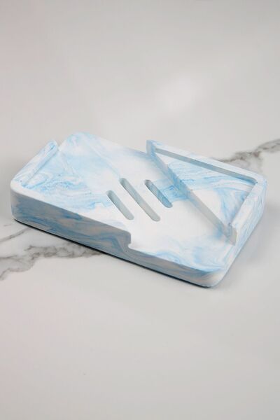 betonmall Μοντέλο στραγγιστήρι σαπουνιού 8x13 cm με αποχέτευση νερού - Μαρμάρινο σχέδιο, συμπαγές σκυρόδεμα