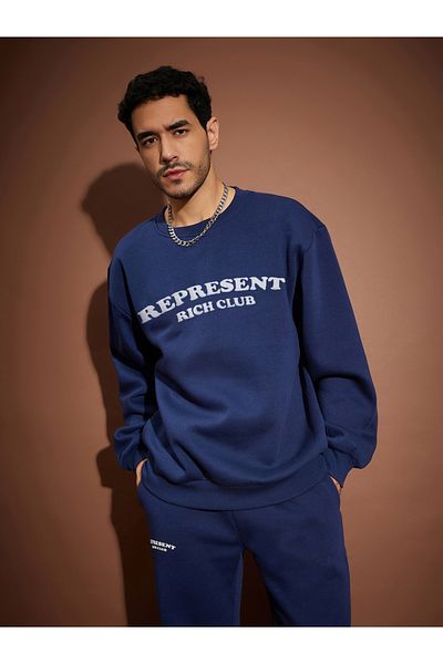 Mascln Sassafras By Styli Slogan Print Oversized Sweatshirt