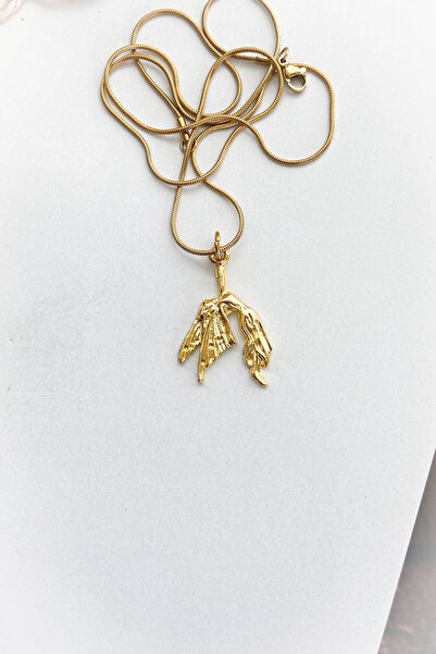 roshel Çelik Melek Model Altın Renk İnce Zincir Çelik Kolye