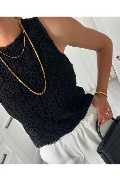 KAROL Önü dantel detaylı dar bluz