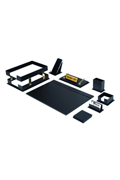 Makroofis 10 Piece Black Liya Desk Set
