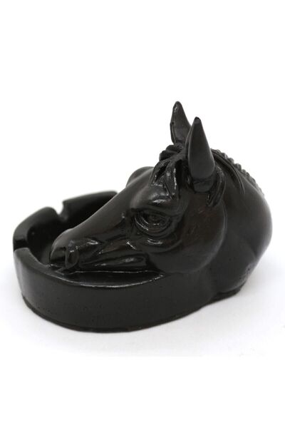 Hediye Bankası Χειροποίητο Τασάκι Αλόγου Κεφαλής Αναμνηστικό Τασάκι Αλόγου Μαύρο Τασάκι