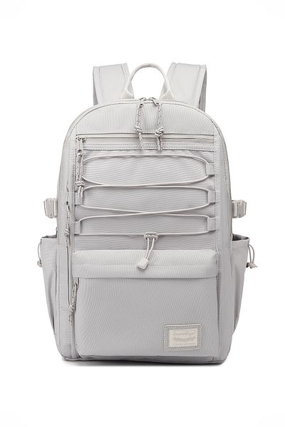 Getcho Hasharya Light Gray Women's Backpack Large Volume Waterproof Multi-Compartment School Bag with Laptop Compartment