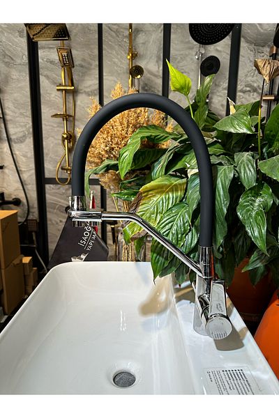 İSAOĞLU YAPI Spiral Kitchen Faucet - Sink Tap with Purification Outlet