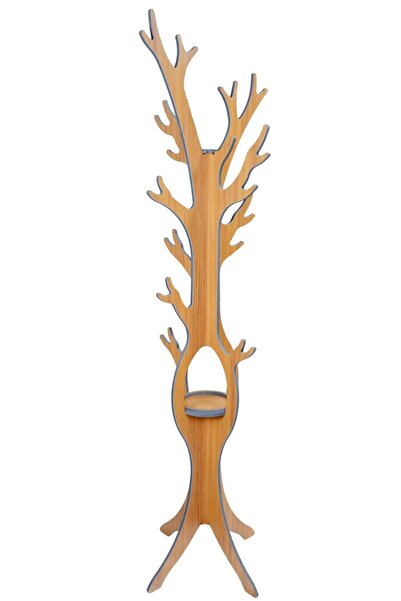 RealWood Ahşap Ayaklı Portatif Askılık, Elbise Askılığı, Anahtarlık, Portmanto Askılık Teak