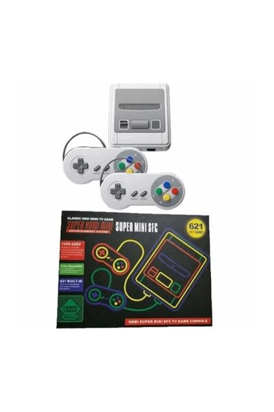 Mini Retro TV Oyun Konsolu NES 9Bit Klasik 621 Yüklü Oyunlar hdmı+2 Pads XMAS...