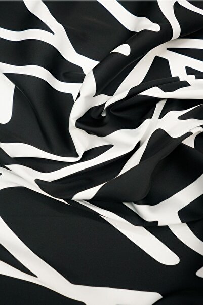 pistore Black and White Geometric Patterned Satin Bandana Colorful Scarf New Season Hair Accessory