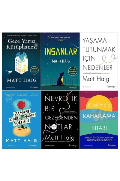 Domingo Yayınevi Matt Haig Seti (6 Kitap) Gece Yarısı Kütüphanesi +Zamanı Dur...