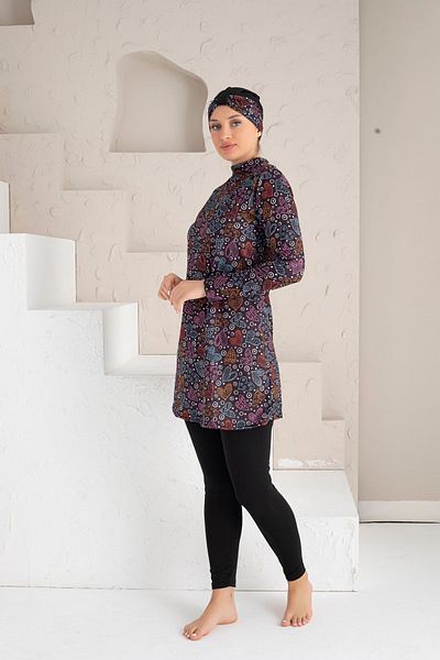 DONEX 1212 Πλήρως καλυμμένο μαγιό Lycra Hijab με επένδυση