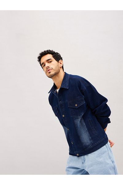 Mascln Sassafras By Styli Relaxed Fit Washed Denim Jacket