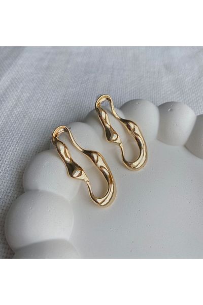 DEMOKAN Hollow Small Oval Abstract Women's Earrings