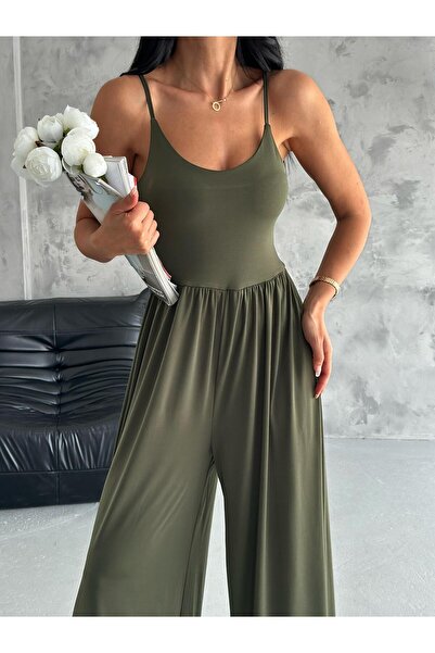 Genel Markalar Kadın Ayarlanabilir Askılı Sandy Kumaş Tulum