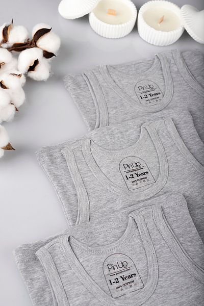 PİNUPTEX Set of 3 100% Cotton Children's Tank Top
