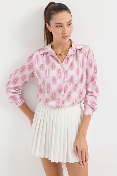 Bigdart 3964 Modell Leichtes Satinhemd - B.Pink
