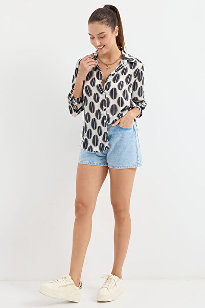 Bigdart 3964 Hafif Dökümlü Saten Gömlek - B. Siyah