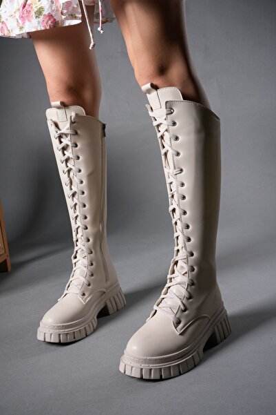 Riccon Ringneth női csizma 00121401 bézs bőr