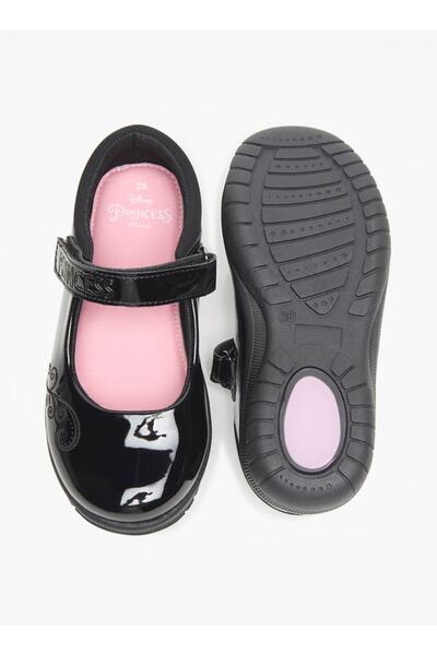 Disney Princess Detail Mary Jane School Shoes with Hook and Loop Closure