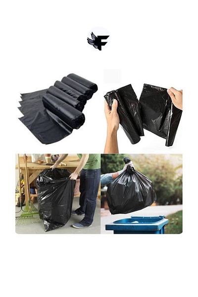 FİGANLAR Thick Garbage Bag 10 Pieces Size 350 Gr X 1 Roll Black Garbage Bag 80X110 cm Jumbo Industrial Garbage Bag