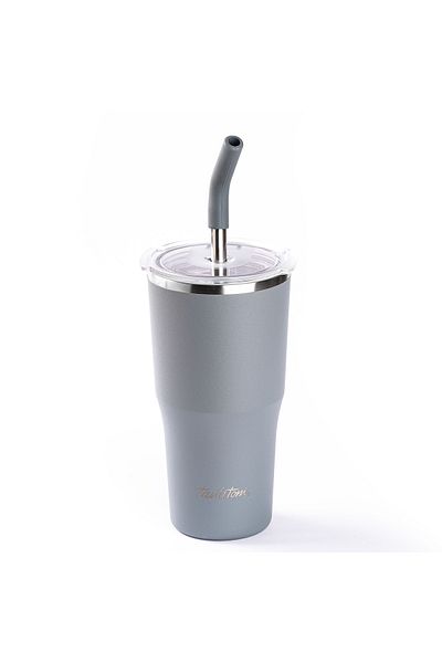 Tantitoni 024-01-GRey 530ML Thermos Cup - 2 Lids and PipeTLi