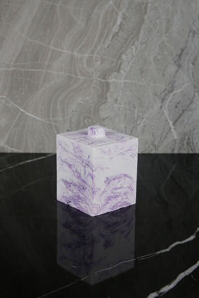 betonmall Concrete Makeup Cotton Ear Cotton Organizer Cotton Holder Organizer with Lid