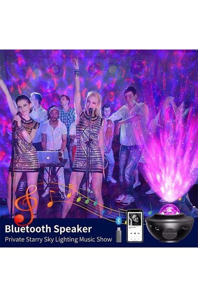 fortrek Projektör Bluetooth Hoparlör Sese Duyarlı Disko Parti Gece Lambası, Tavan Aydınlatıcı