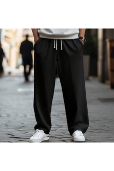 FİTGO Ανδρική φόρμα oversize σε μαύρο χρώμα