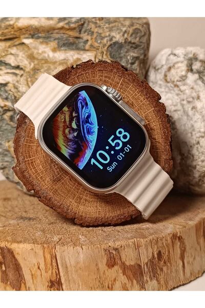 ULTRA 2.09 İnfinite Display T10 ultra, Smart Watch, Akıllı Saat, Beyaz Turuncu Kordonlu