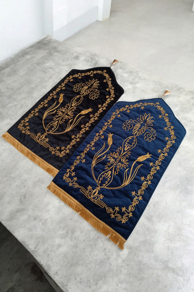 stellare Eşli Lale Desen İşlemeli Gelin Damat Seccadesi Hediyelik Bohçalık Na...