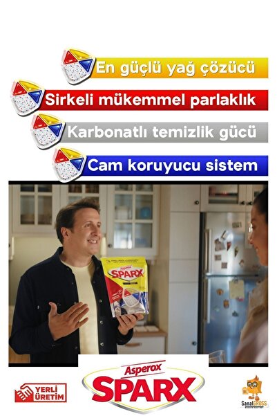 ASPEROX Sparx Bulaşık Makinesi Kapsülü 20'li x 2 Paket (40 Yıkama)